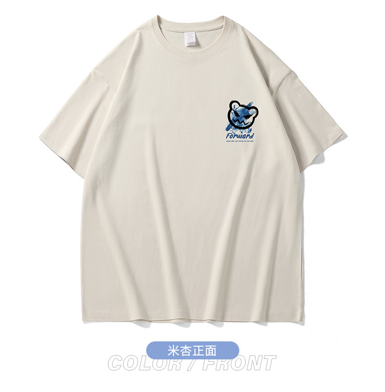 NASA collaboration short-sleeved T-shirt for men, a heavyweight off-the-shoulder pure cotton bestseller with bear print, half-sleeved couple T-shirt for women pic 69