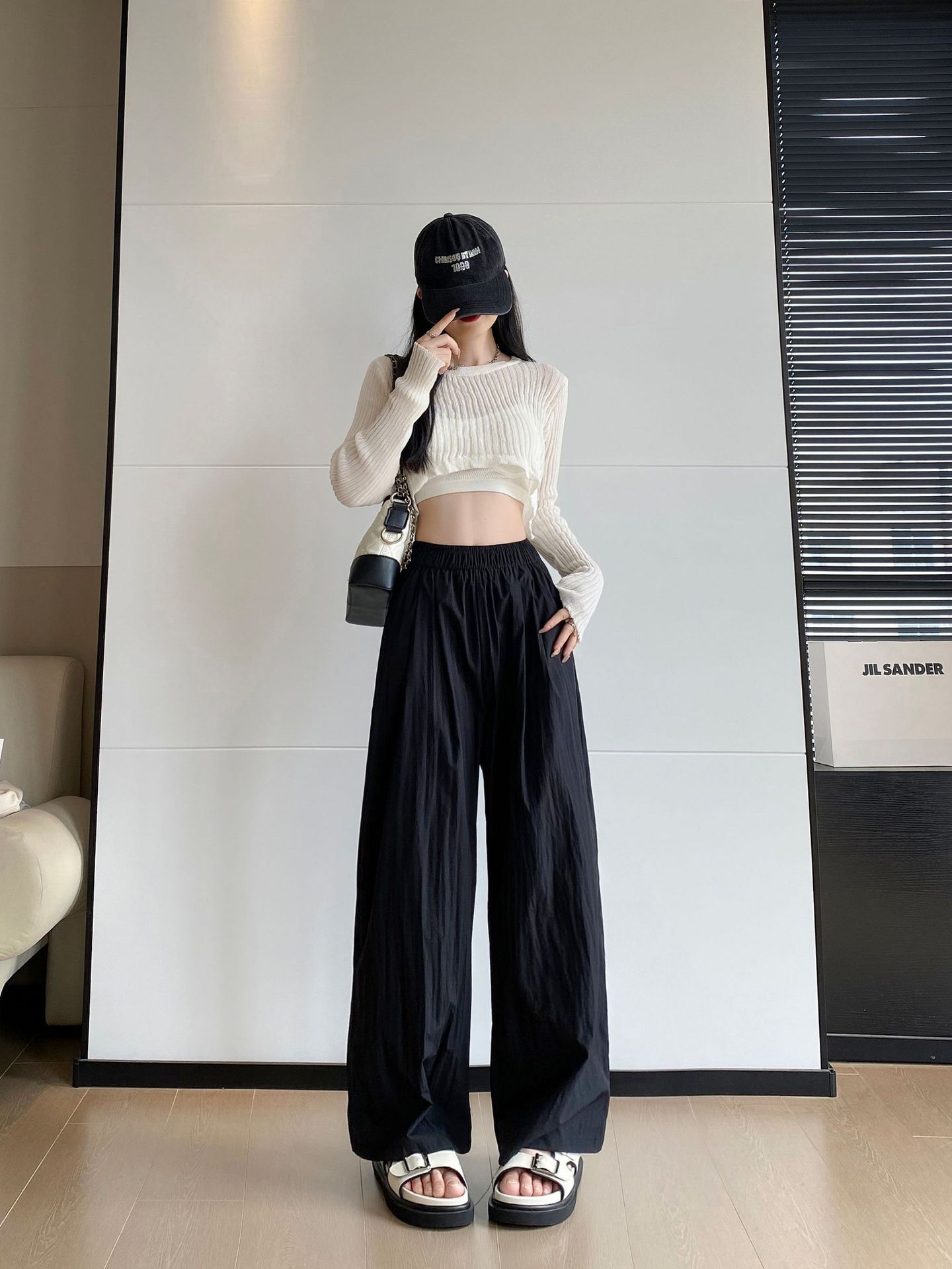 休闲裤女夏季新款高腰裤子显瘦速干大码清凉阔腿裤韩版百搭山本裤详情21