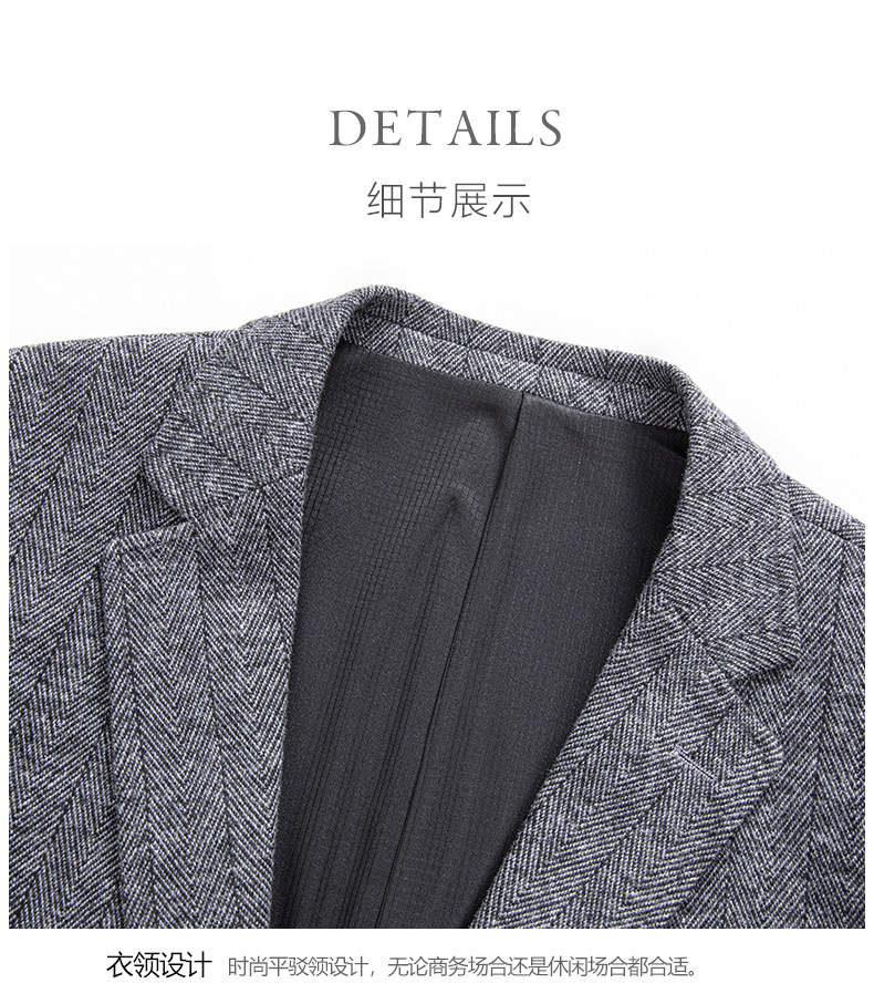 Laishibert autumn and winter knitted woolen woolen suits for young and middle-aged men, small suits for men, slim-fit woolen casual suits pic 47