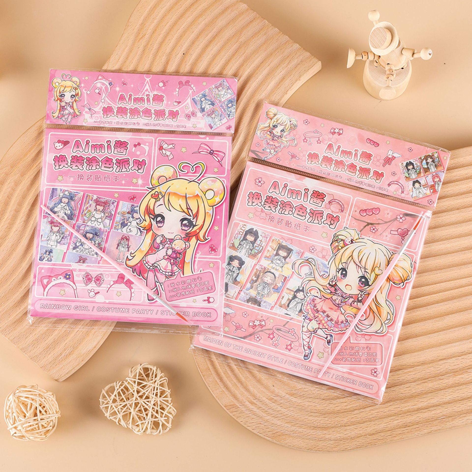 AIMI酱换装派对贴纸本少女心公主换装涂色贴画可爱女孩玩具装饰画详情5