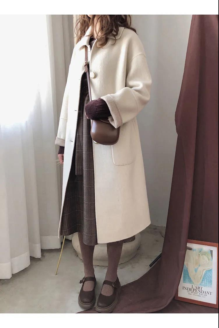POLO领呢子大衣女中长款毛呢外套2022秋冬流行小个子风衣外套女装详情20