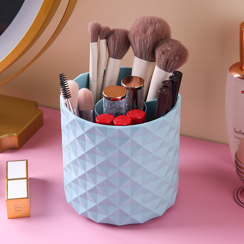 360-degree rotating pen holder, large-capacity makeup brush bucket, desktop storage box, cosmetics and lipstick storage box, rotating bucket pic 18