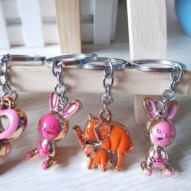Creative cartoon pendants, golden cartoon keychains, student bag accessories, cute Korean-style pendants and keychains pic 6