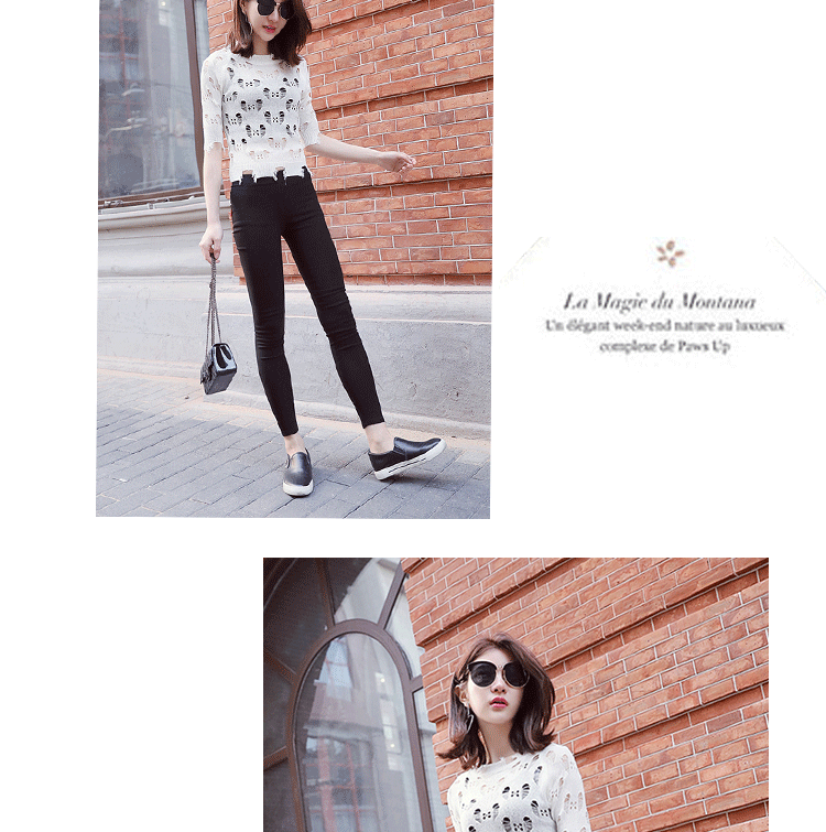 For the 2021 autumn and winter season, wearing black velvet pencil pants with leggings over them makes women look slimmer. Elastic skinny pants for women in larger sizes pic 23