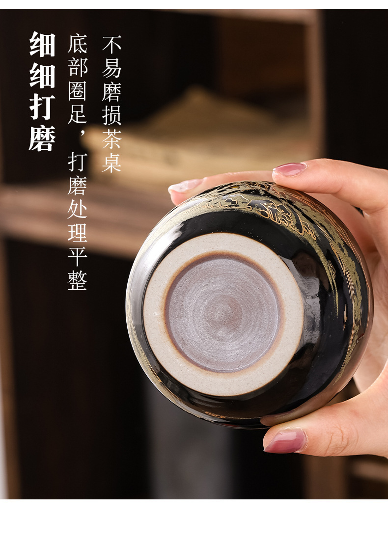 Jian Zhan tea tasting cups, wooden leaf cups, tea cups, master cups, tea sets, ceramic Gongfu single cups, home and office ornaments pic 8