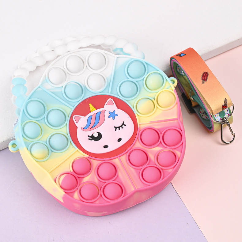 2023新款儿童花型手提单肩斜挎包卡通迷你可爱泡泡包硅胶手提零钱详情8