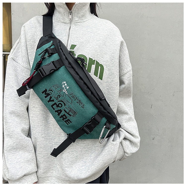 骑行包男士健身休闲斜挎胸包时尚潮流户外旅行小物袋机能便携腰包详情14