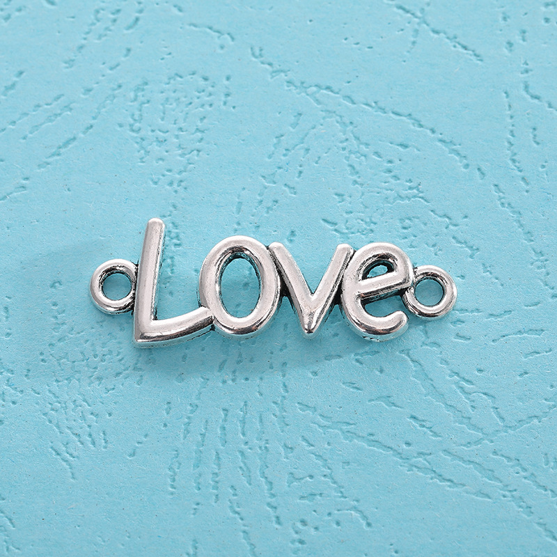 Factory direct supply of retro alloy jewelry accessories, English letter Love pendants, small pendants, various styles to choose from pic 8