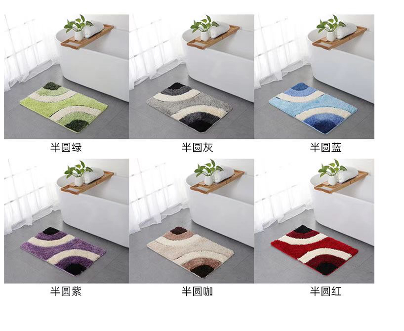 加厚几何浴室马桶三件套卧室客厅防滑垫子卫生间吸水脚垫入户地垫详情14