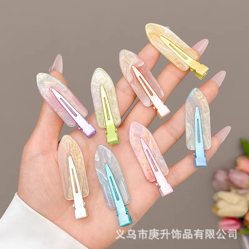 现货批发醋酸发夹侧边刘海夹无痕发卡女夏季网红化妆鸭嘴夹子头饰详情5