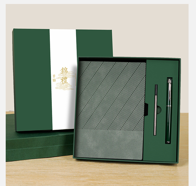 Soft leather sheepskin business high-end diary, thickened notebook gift box set, customized logo printing pic 12