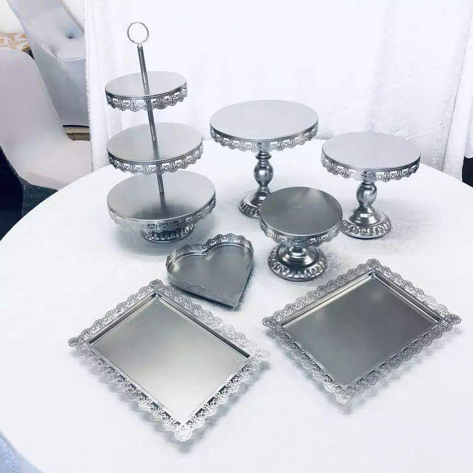 European-style iron cake stand set, wedding banquet dessert and pastry display, birthday dinner creative multi-layer plating pic 4