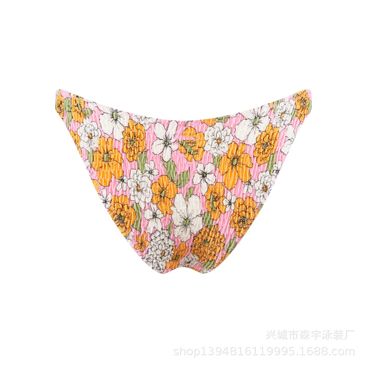 The 11-color INS triangular double-sided swimsuit with strapless and pleated designs from Europe and America has swept the new bikini style pic 54