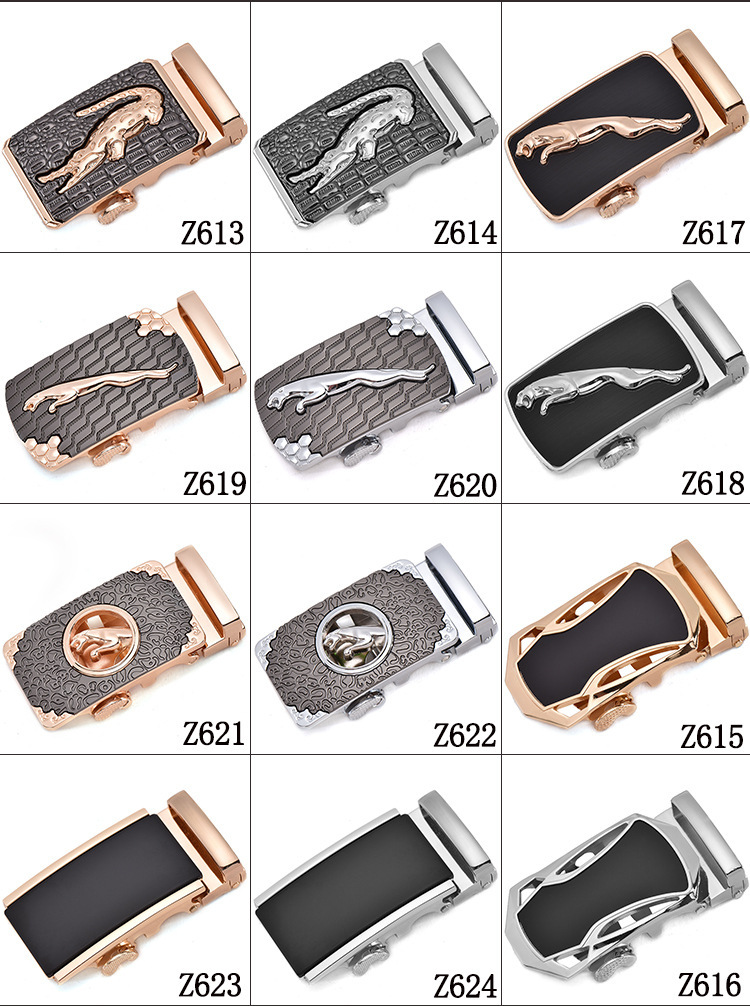 Factory direct supply belt buckle, 4.0 width, can be ingot into LOGO zinc alloy waist head, spring buckle, automatic QQ head pic 7