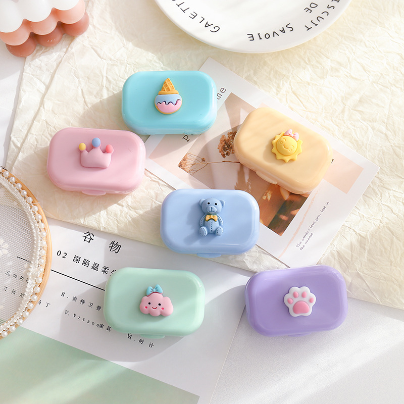 Cartoon portable contact lens case, ins mini myopia care box, companion box, colored contact box, glasses storage box, exclusively for export. Exclusively for export pic 32