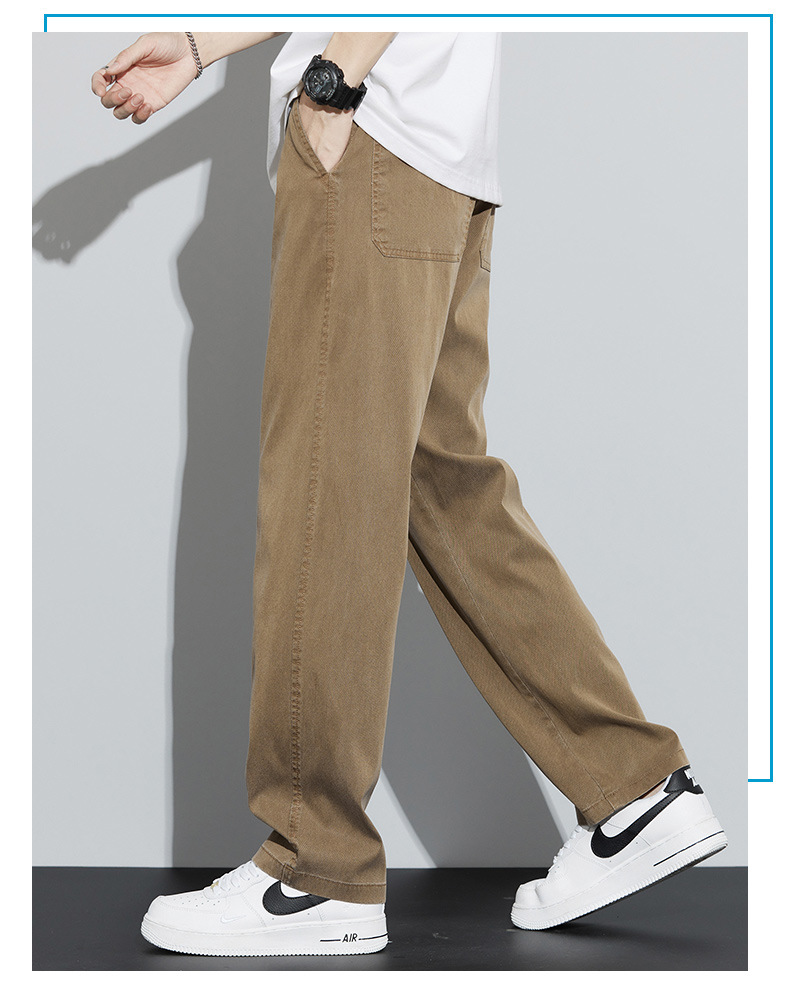 男士牛仔裤夏季薄款2024年新款宽松紧腰直筒学生阔腿冰丝休闲长裤详情25