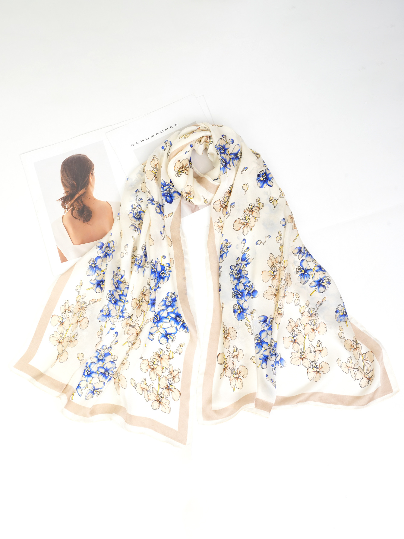 新款跨境专供温柔气质真丝雪纺大方巾100%桑蚕丝围巾丝巾女士夏季详情4