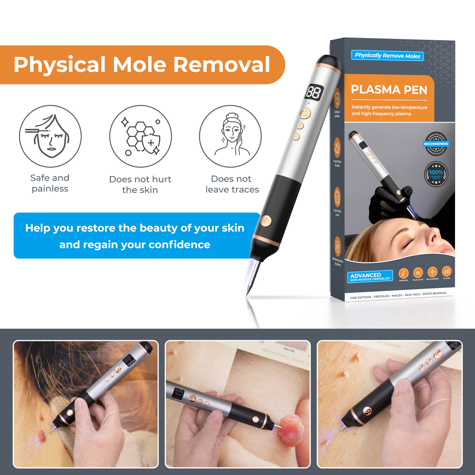 Cross-border 15-grade mole removal pen, a special beauty device for removing spots and moles, laser picosecond mole scanning pen pic 2