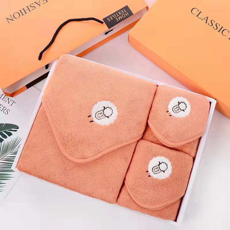 Futian coral fleece towel, cute animal soft absorbent bath towel, baby cover blanket, available in gift box, factory direct sales pic 1