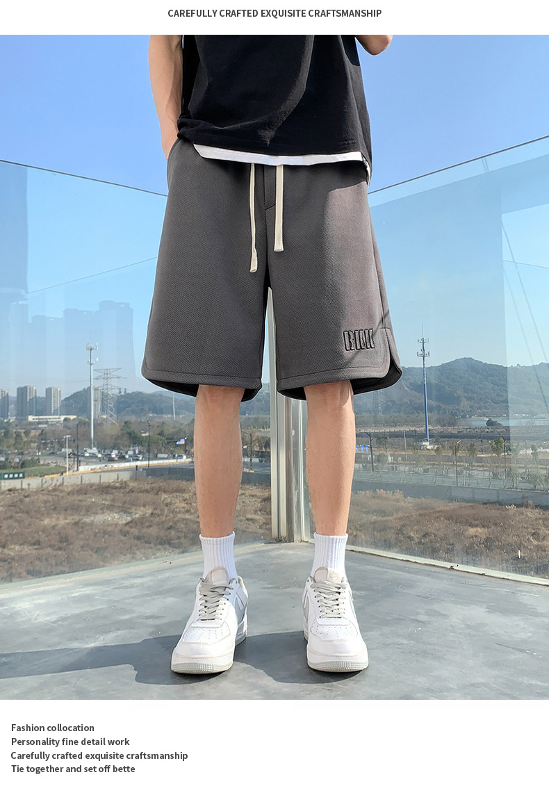 男士大码薄款冰丝短裤男加肥加大卫裤男外穿运动休闲沙滩裤子代发详情14