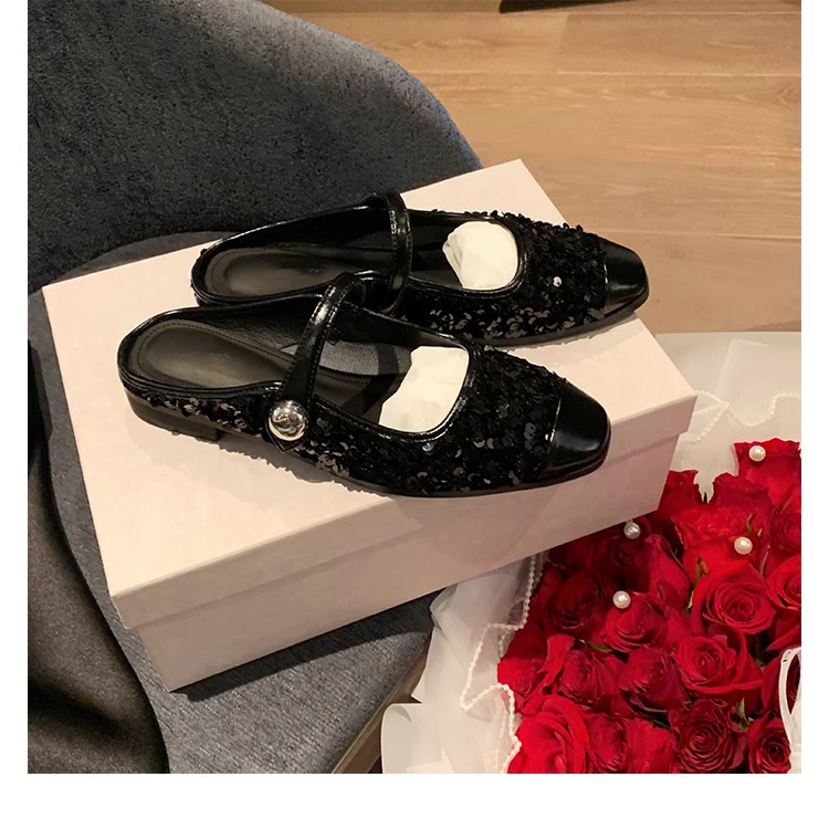 银色玛丽珍鞋亮片芭董舞鞋子真皮女鞋葡萄妈单鞋女2024春款女鞋子详情38