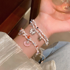 彩色锆石弹力绳手链女高级感轻奢气质闺蜜学生手镯时尚爆款手饰品详情3