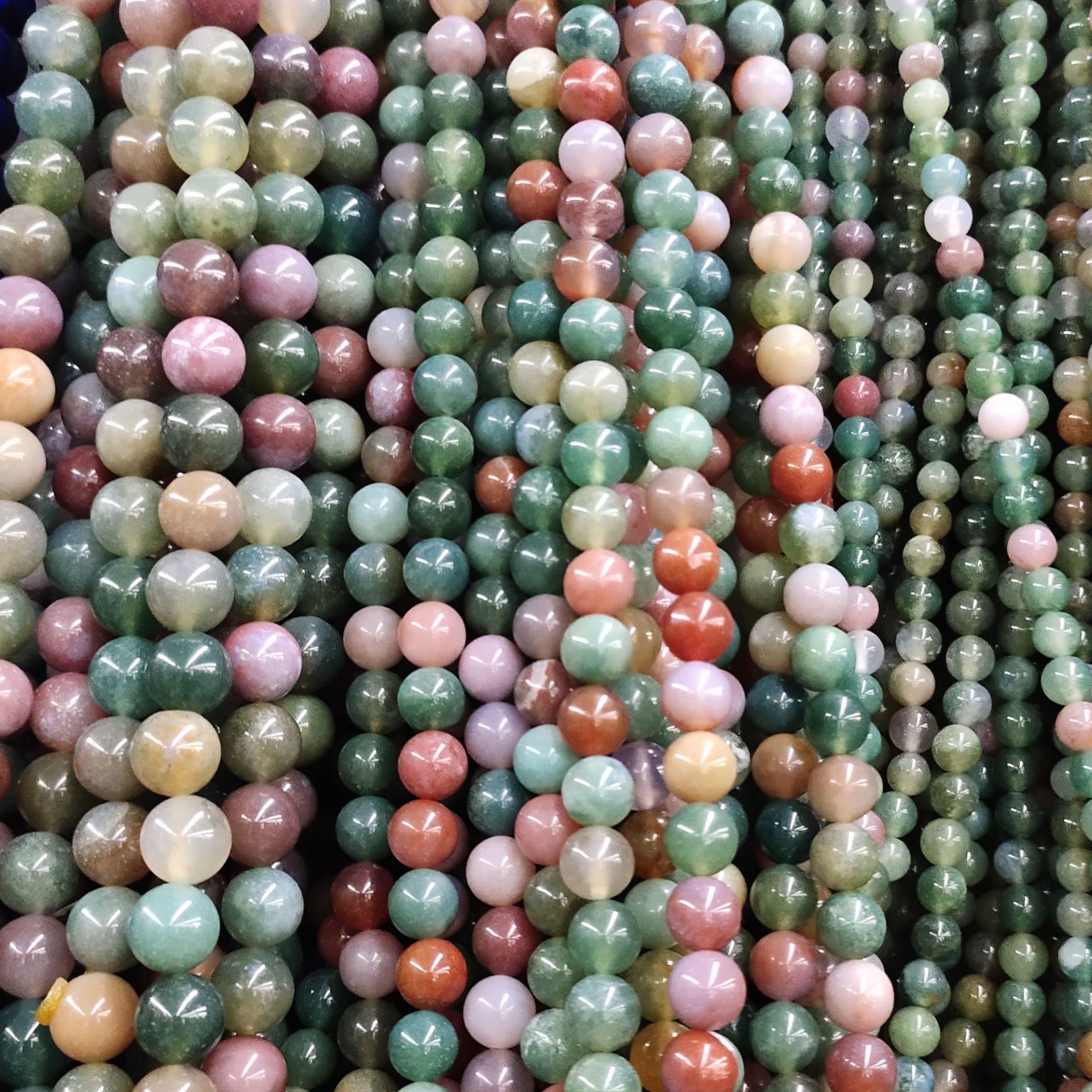 天然石圆珠 杂石野石散珠DIY饰品配件手串手工串珠材料半成品现货详情52