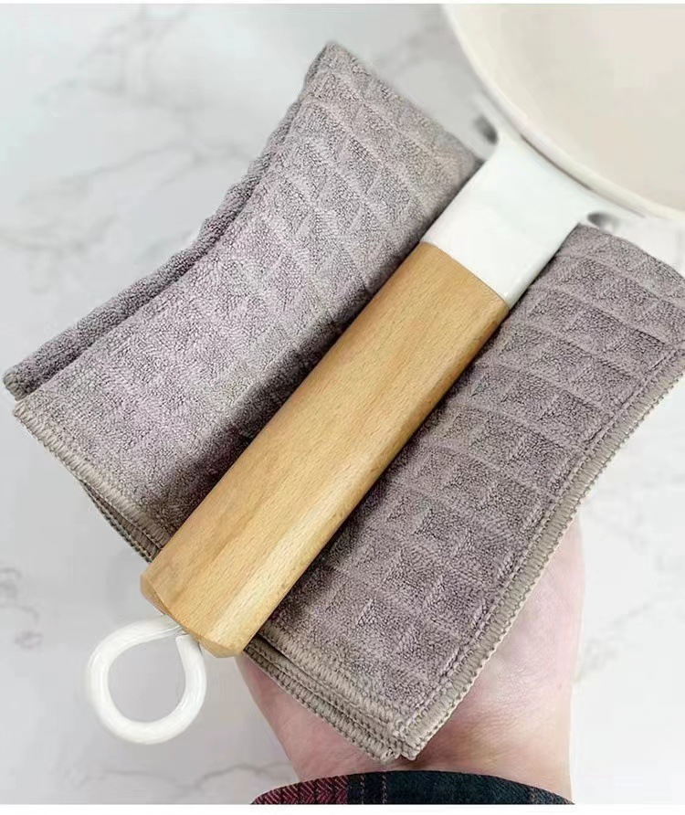 华夫格抹布批发加厚加大去污洗碗布超细纤维清洁巾吧台专用百洁布详情3