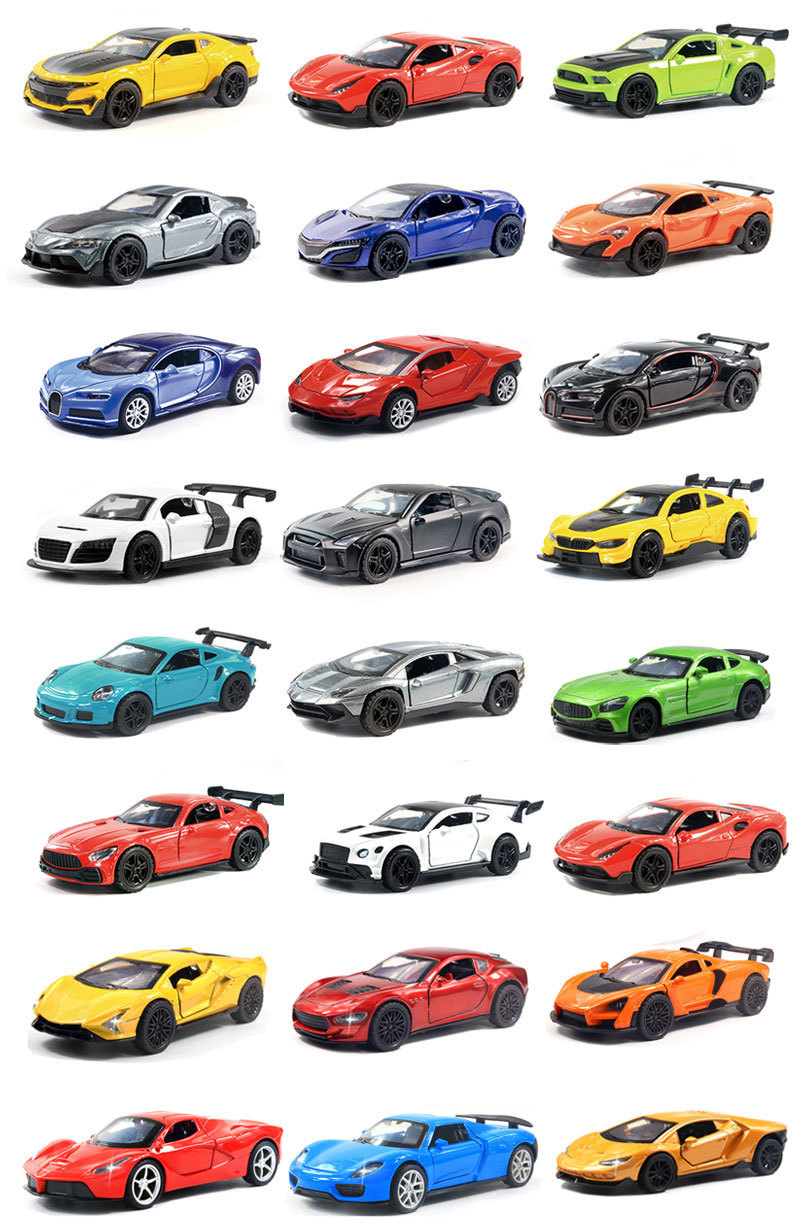 (袋装)1/36合金模型回力儿童玩具跨境摆件批发跑车仿真玩具车代发详情8