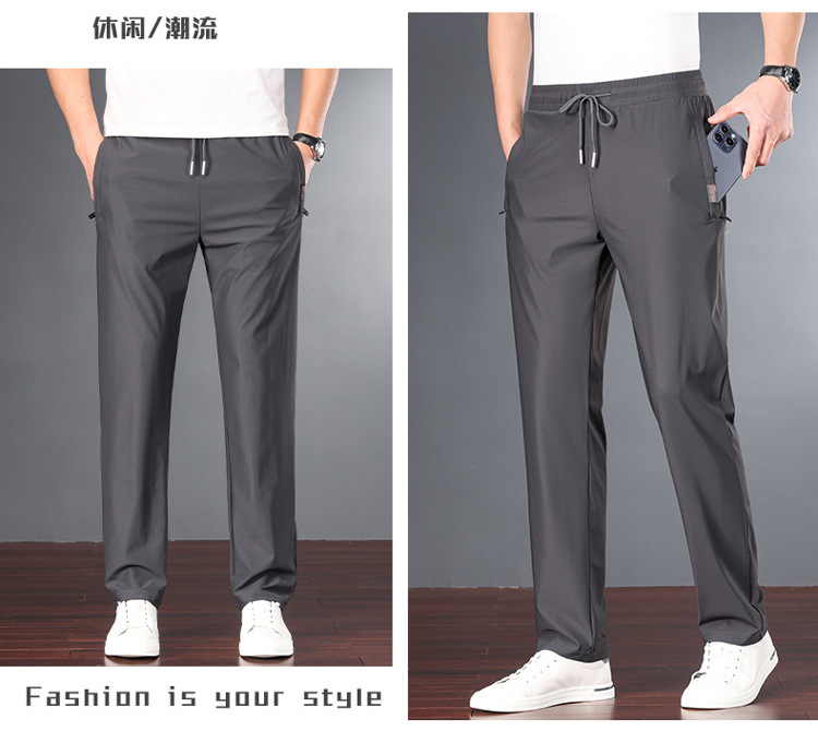 冰丝休闲裤男装裤子男春夏季速干弹力运动裤时尚抖音直播爆款男裤详情19