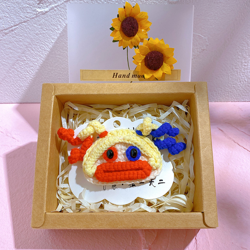 纯手工钩织毛线发夹丑萌大嘴妹搞笑发夹刘海夹搞怪发夹香肠嘴发卡详情13