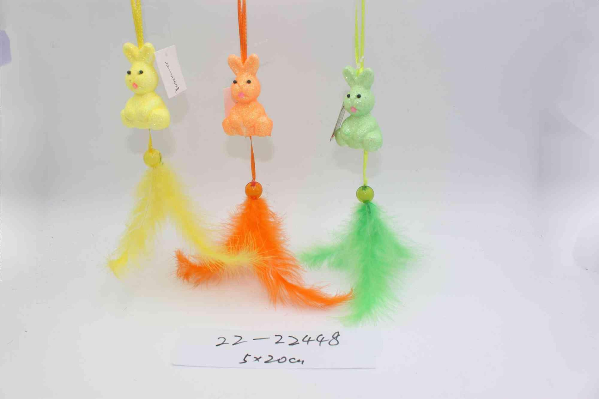 The 2023 Easter new feather pendant with velvet and gold powder, featuring cute and realistic chicks and rabbits, is a bestseller pic 4