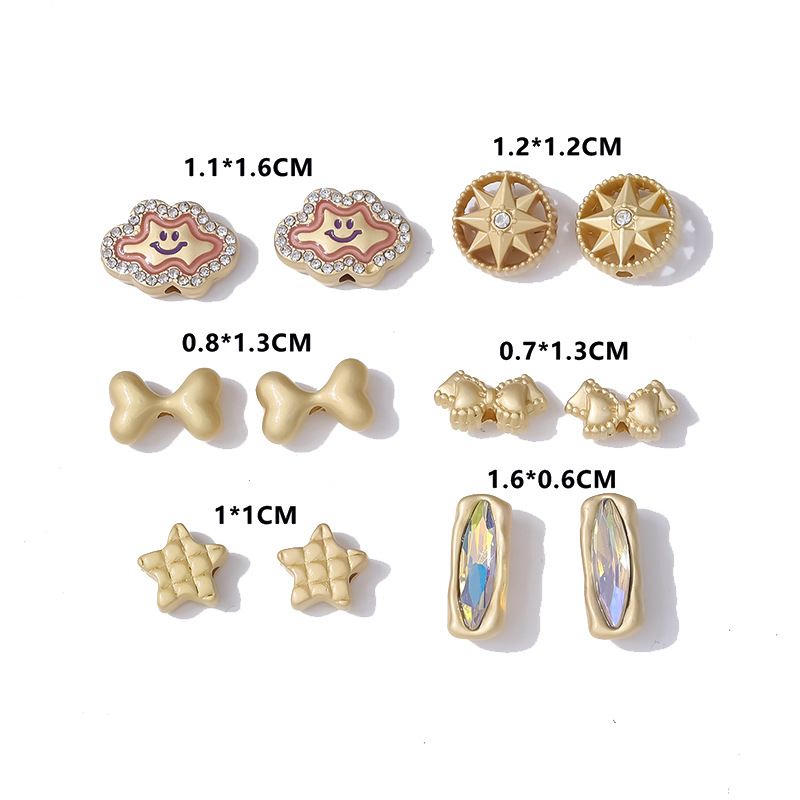 New matte gold bow accessories, DIY necklaces, bracelets and earrings, popular domestic trend foreign trade accessories pic 2