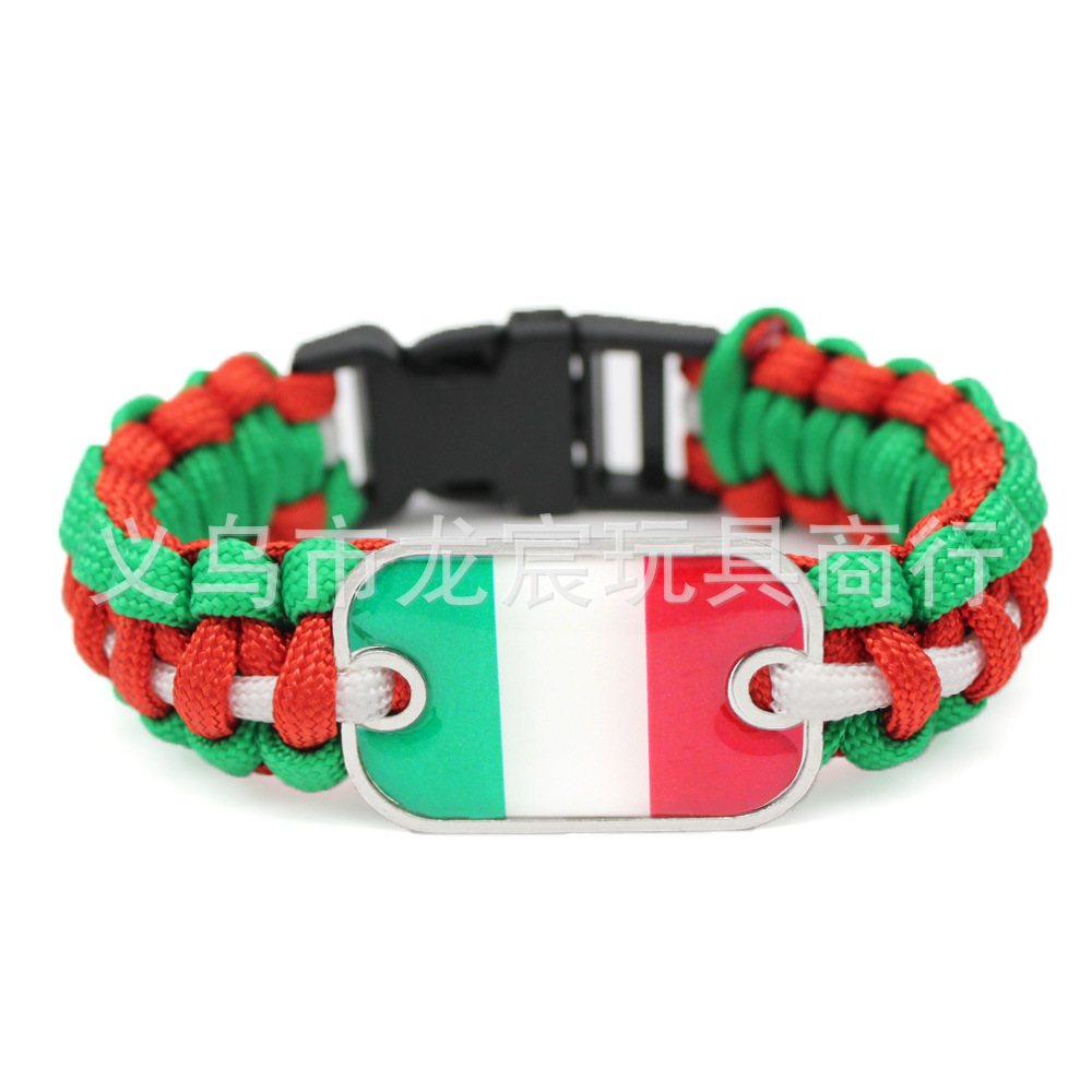 供应圭亚那国旗手链世界各国国旗伞绳编织手链户外救生手镯详情14