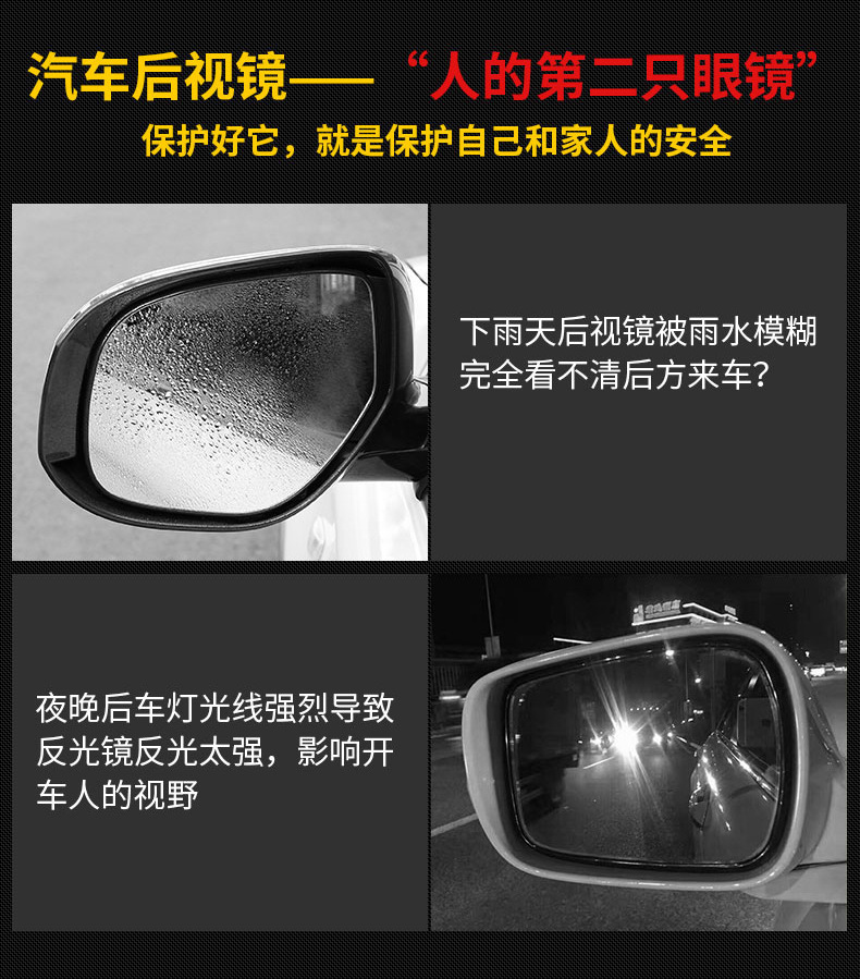 汽车后视镜防雨防水膜防远光防雾防反光贴膜汽车    后视镜防水膜详情1