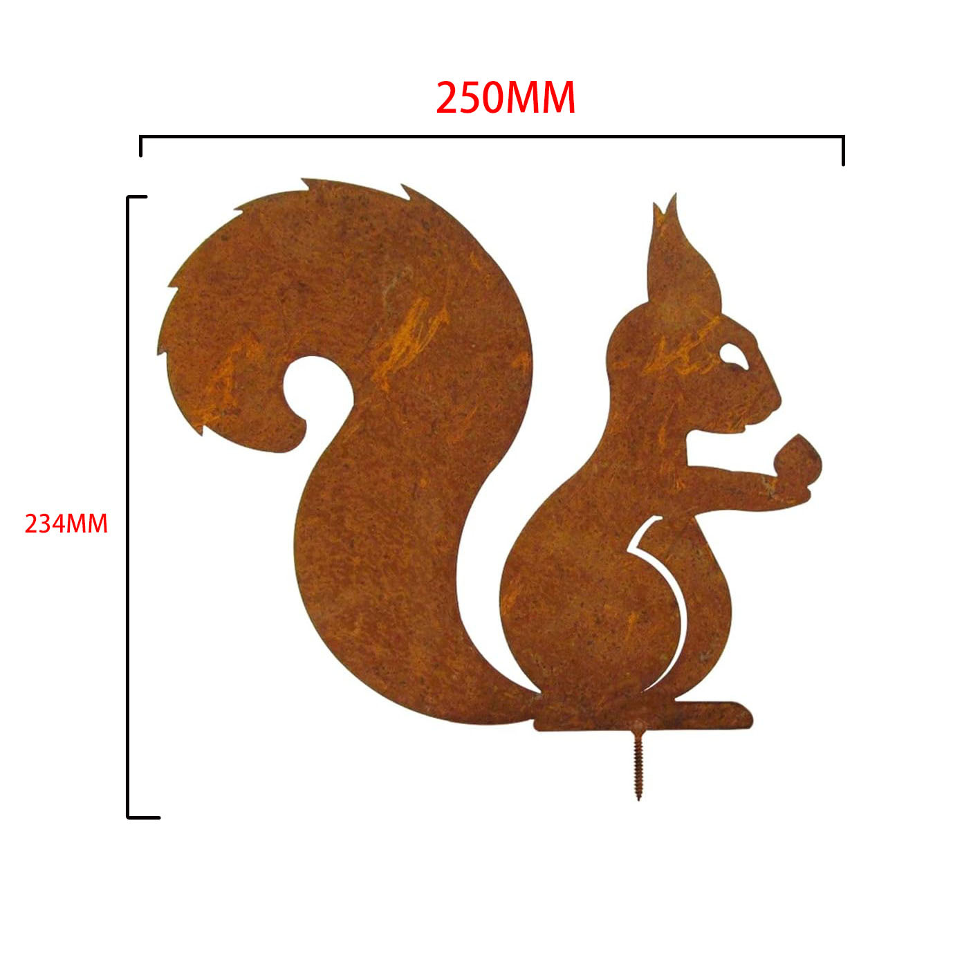 创意摆件生锈小松鼠剪影摆件森系庭院装饰跨境花园挂件家居工艺品详情3