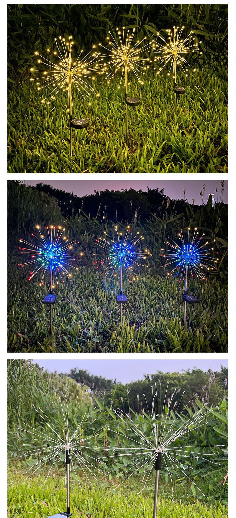 2022 Creative Landscape Lights, Courtyard lawn Decorative Lights, ground Insert Fireworks and Colored Lights, Multi-functional solar smoke and fireworks lights pic 11