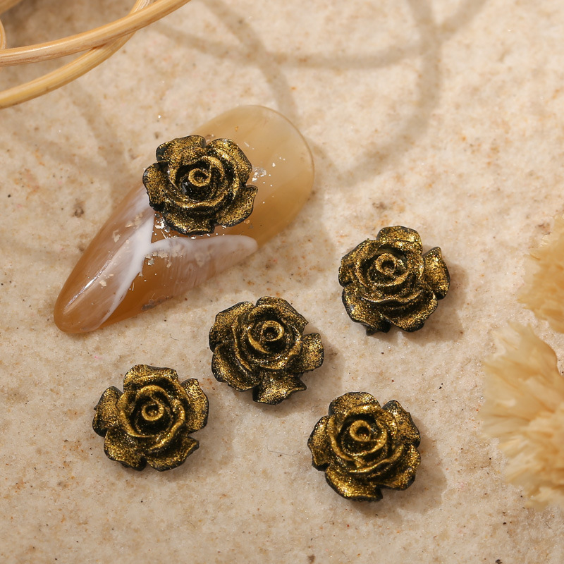 爆款美甲山茶花幻彩金色立体中国风炫彩珍珠漆摩卡小雏菊树脂饰品详情10