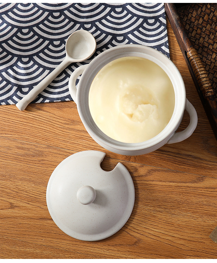 调料调味罐猪油罐陶瓷耐高温糖罐双耳带盖带勺日式复古芝麻点色釉详情14