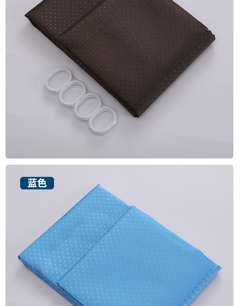 亚马逊热销钻石点浴帘涤纶浴帘防水防霉纯色浴帘加厚浴帘厂家批发详情24