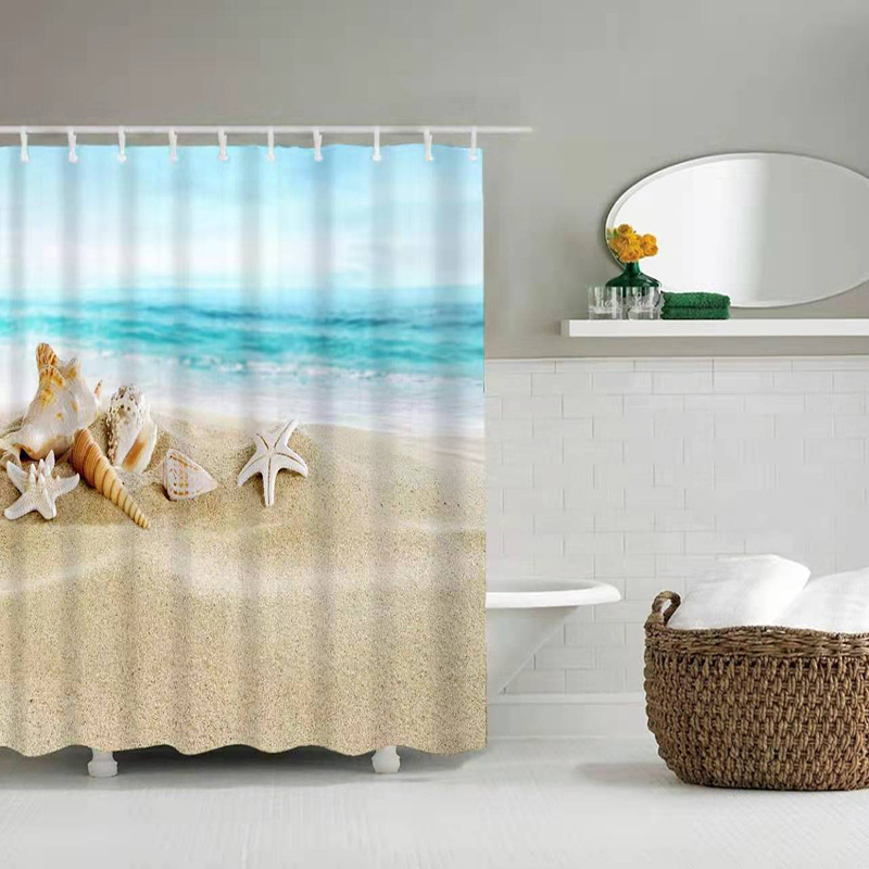 Factory supply of polyester waterproof bath curtains, hot sale and wholesale. Digital printing bathroom sets. Customization is supported based on provided drawings pic 15