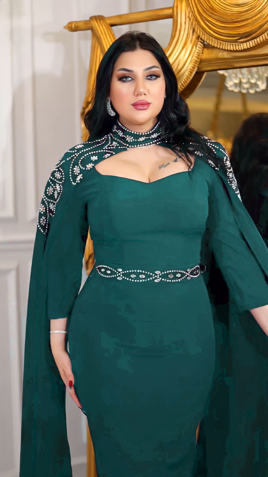 Dubai 2024 Saudi Arabian dress, cross-border Middle East Arab clothing, diamond-encrusted dress, long robe skirt pic 27