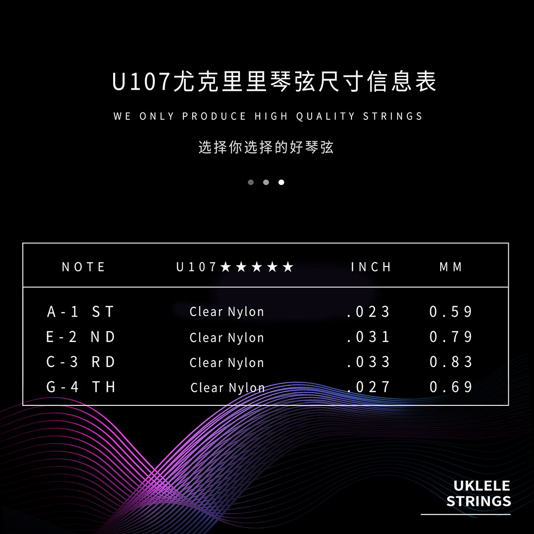 IRIN21/23/26寸尤克里里琴弦尼龙弦乌克丽丽UK吉他小四弦套弦批发详情13