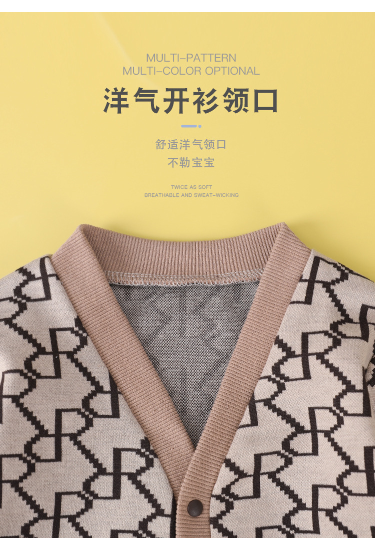 婴儿春秋装衣服男童女宝宝套装棉连体衣新生儿洋气开衫裤子三件套详情4