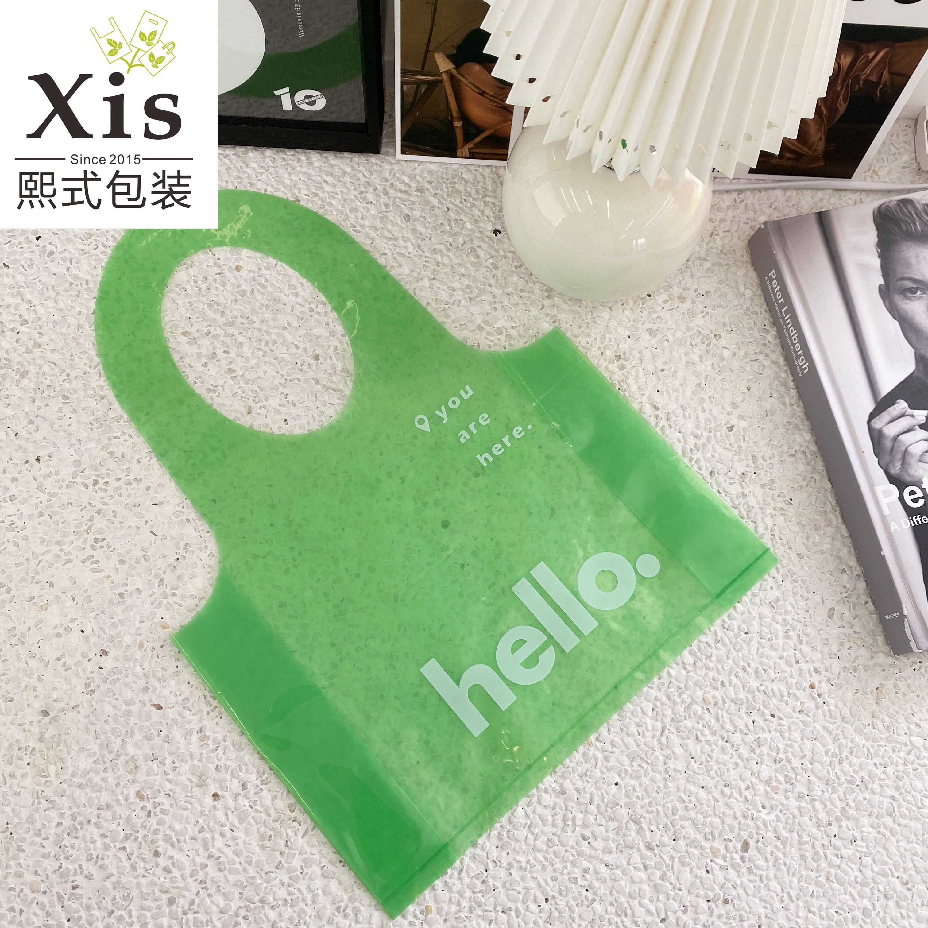 个性加厚服装手提袋大号塑料袋商场购物袋透明颜色包装袋礼品袋子详情13