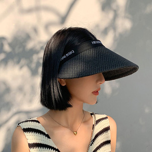 帽子女夏季防紫外线可折叠防晒帽度假出游遮阳帽遮脸太阳空顶帽子详情4