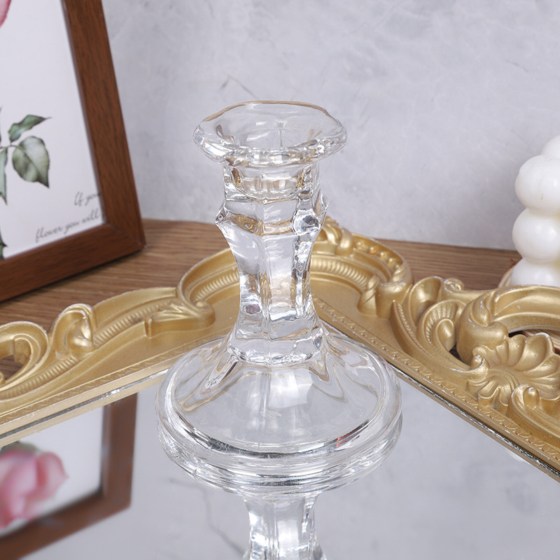 High-end glass candlesticks, dinner candlesticks, glass candlesticks, restaurant candlesticks, glass candle holders pic 6