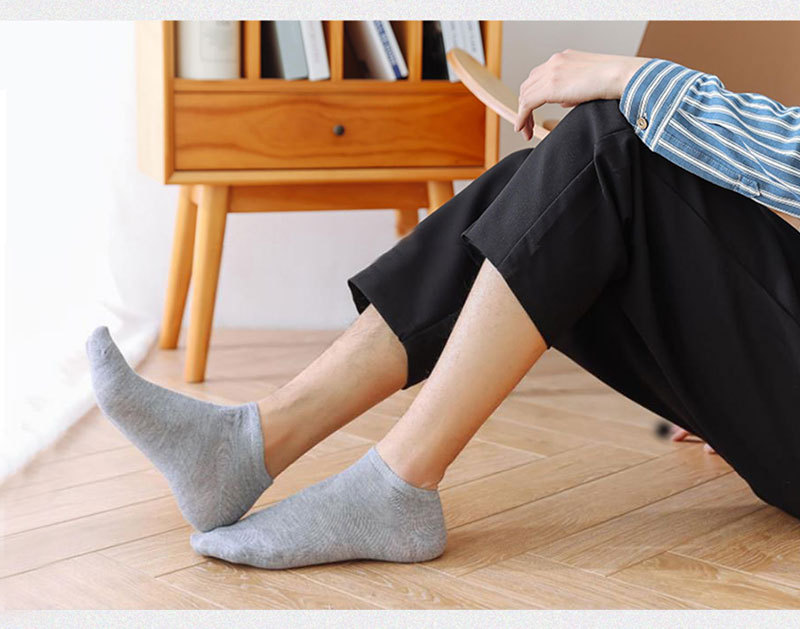 袜子男短袜春夏季纯色男士薄款透气船袜新款防滑运动袜隐形男袜详情9