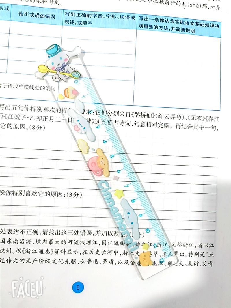 Cute and creative Sanrio cartoon pattern acrylic double-layer transparent student measuring 15CM stationery ruler pic 9