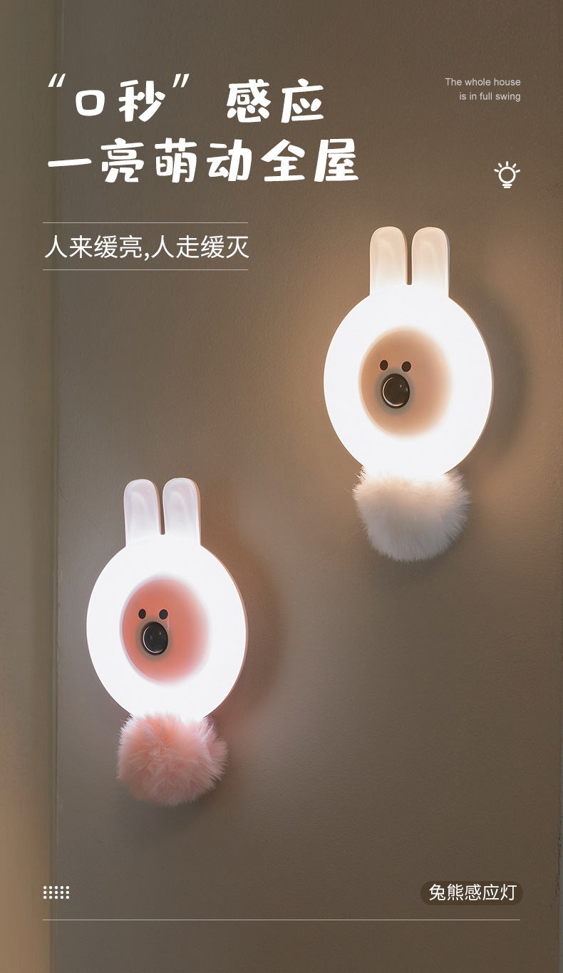L36 Round night light, bedroom corridor home, rechargeable sensor touch round human body sensor light pic 15